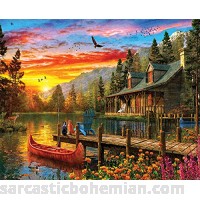 Springbok Puzzles Cabin Evening Sunset 1000 Piece Jigsaw Puzzle B07JM1FDLF